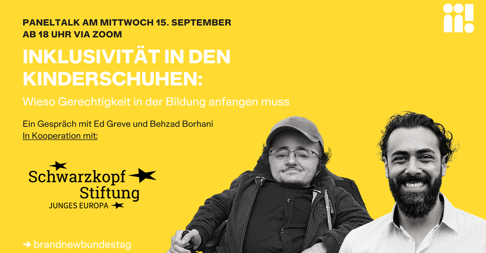 Online-Talk: „Inklusivität in den Kinderschuhen: Wieso Gerechtigkeit in der Bildung anfangen muss“ mit Behzad Borhani und Edwin Greve